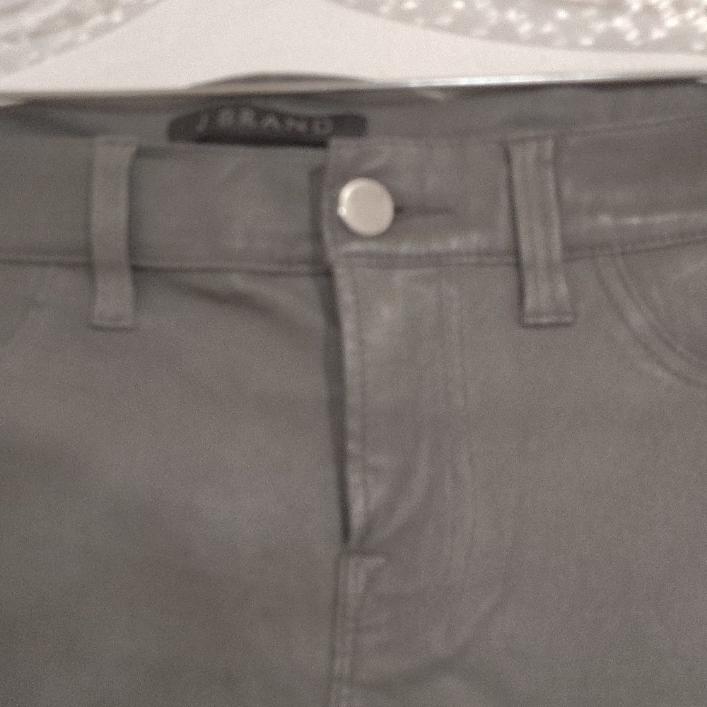 J Brand Women's Charcoal Skinny Leathers Pants - Picture 3 of 8